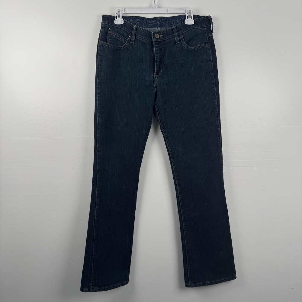 Wrangler Q-Baby Jeans Womens 11/12 x 34 (33x31) BlueWestern Mid Rise Bootcut